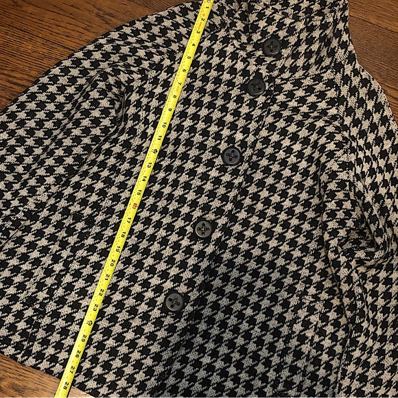 COLDWATER CREEK Black and White Houndstooth Single Breast Cape Coat Sz 1X - Picture 6 of 8